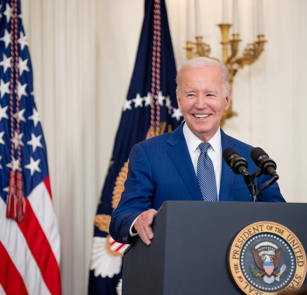 President Joe Biden makes announcement in East Room of White House.